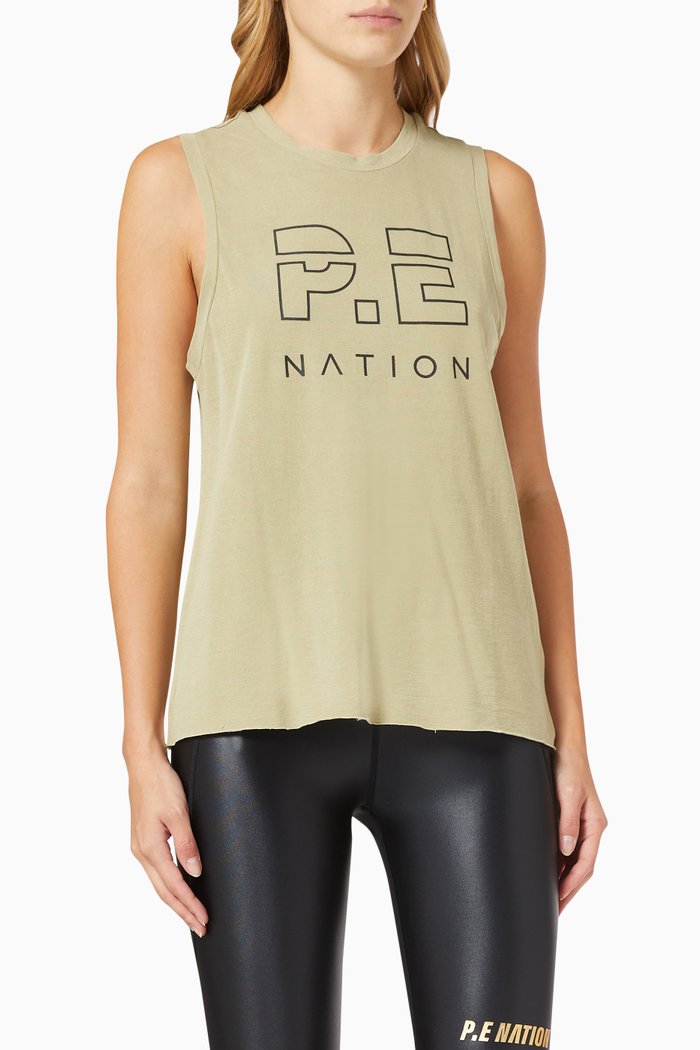 Shuffle High Twist Tank Top in Organic Cotton, Grey