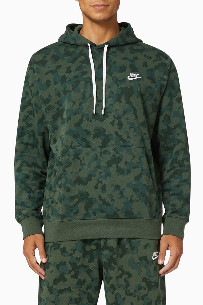 

Sportswear Club Camo Hoodie in Cotton, Green