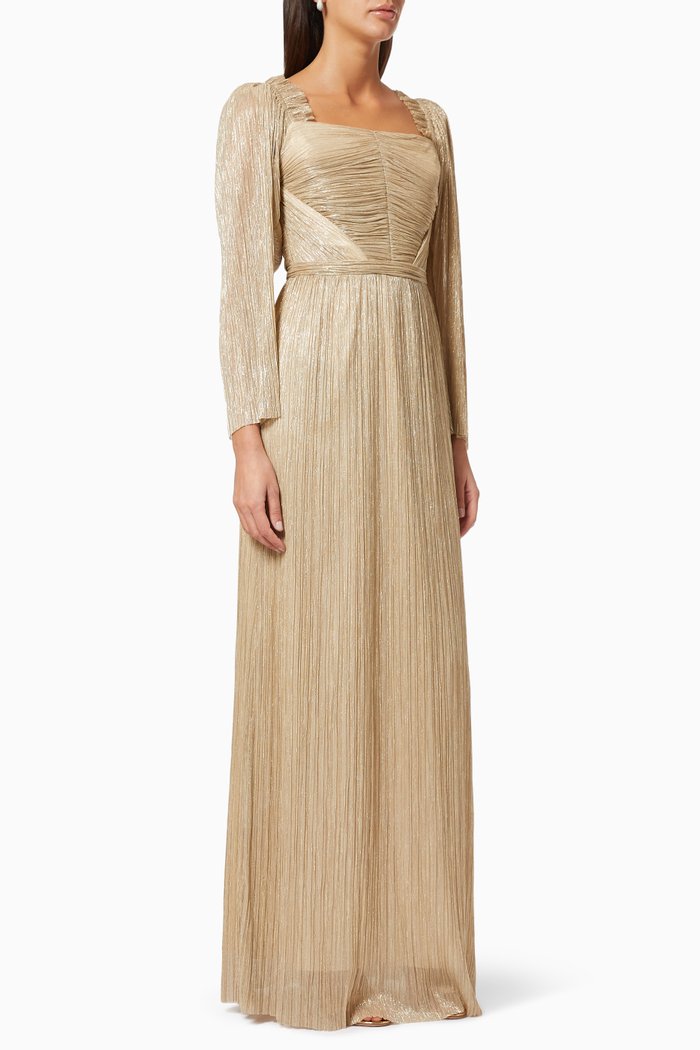 

Shimmer Dress with Frills, Gold