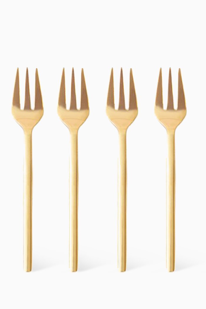 

Moderne Cake Forks Set in 24kt Gold-plated Stainless Steel