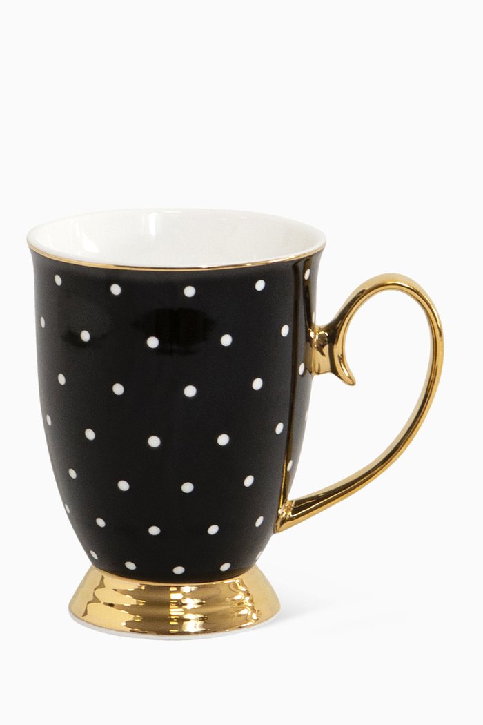 

Polka Mug in New Bone China, Black
