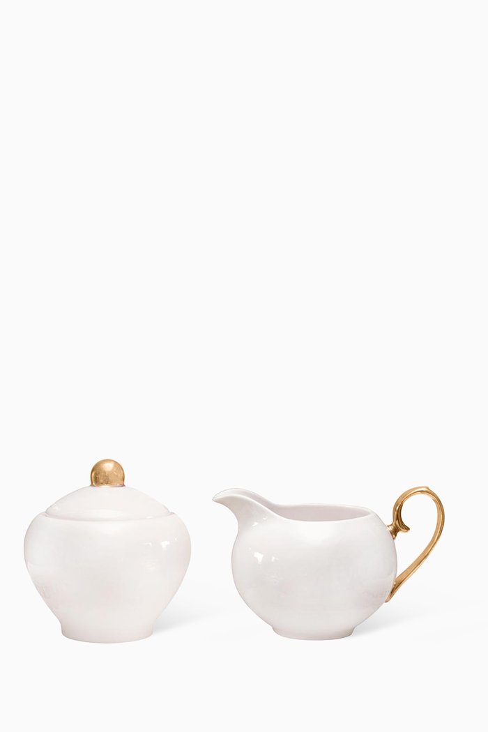 Sugar Bowl & Creamer Set, White