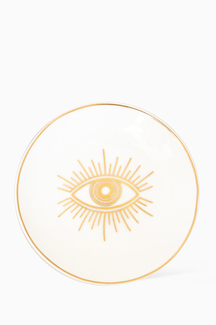 

Protective Eye Trinket Dish in New Bone China, White