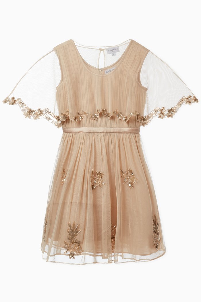 

Dress & Cape with Beaded Embroidery, Gold