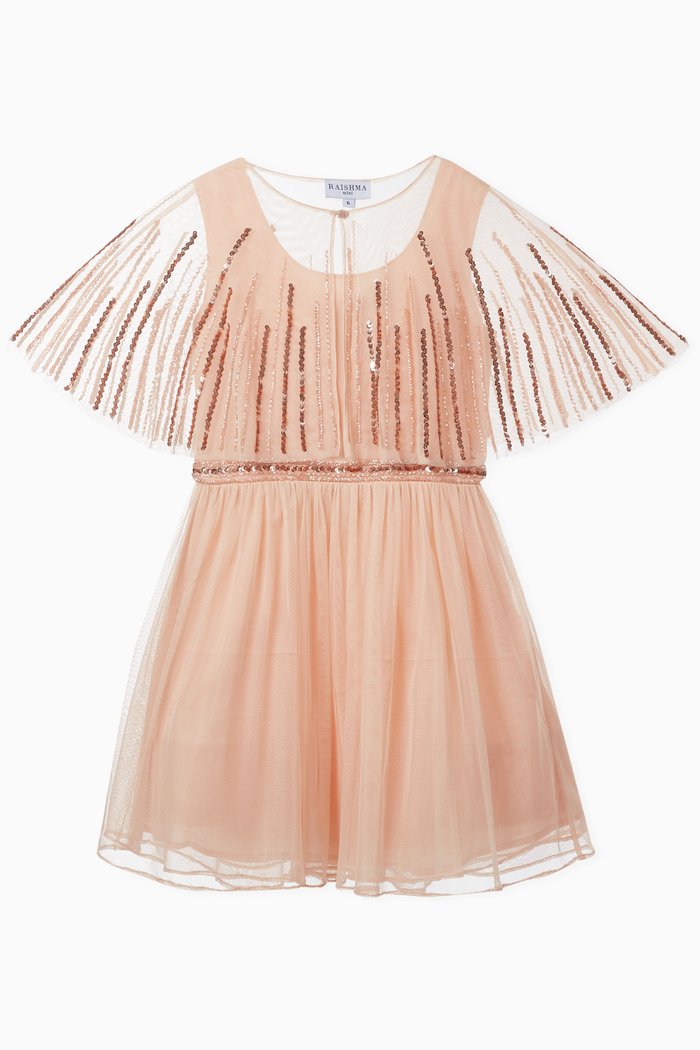 

Dress & Cape with Beaded Embroidery, Pink