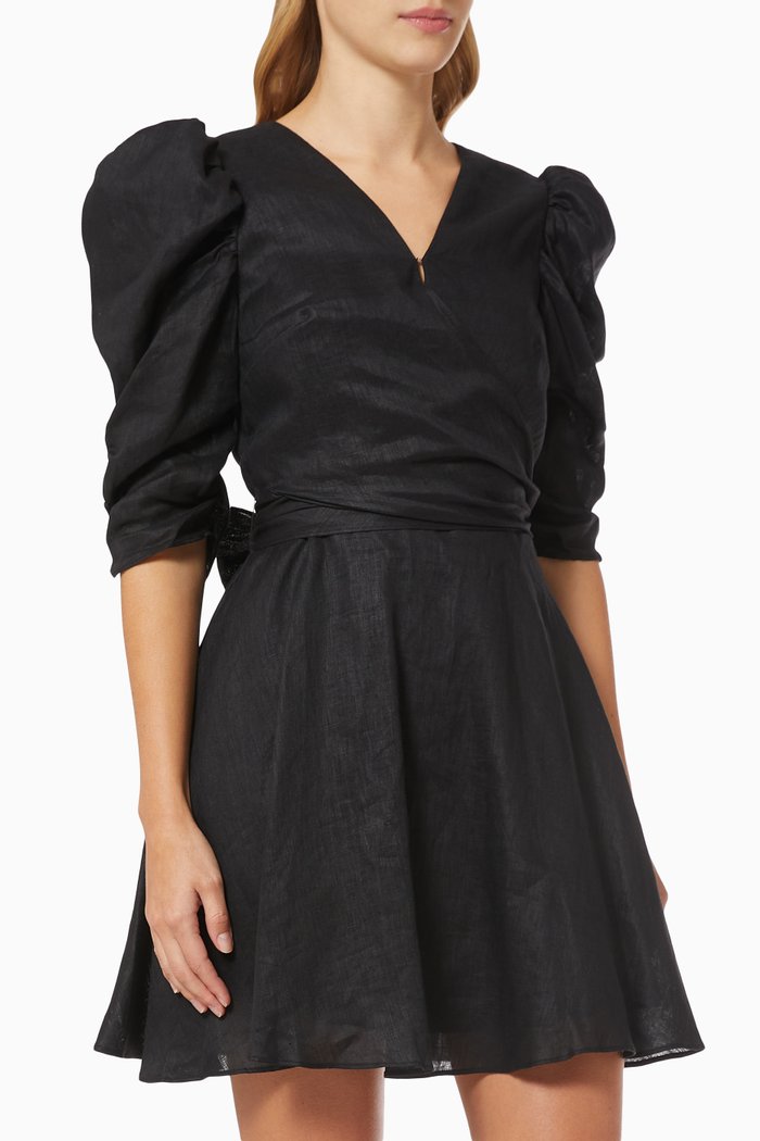 

I Know Mini Dress in Linen, Black