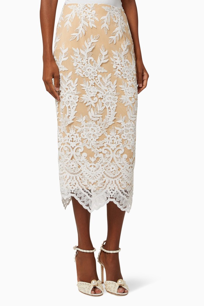 

Dior Midi Skirt in Lace, White