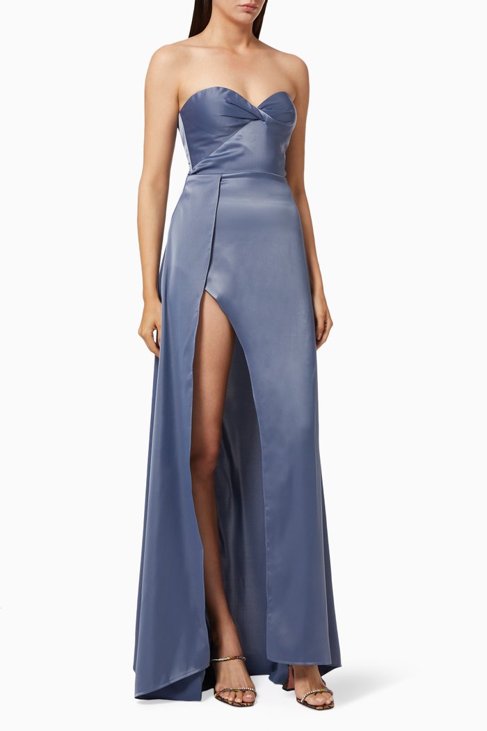

Magnolia Satin Gown, Blue