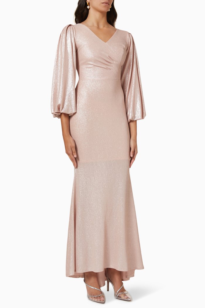 

Shimmer Wrap Dress, Pink