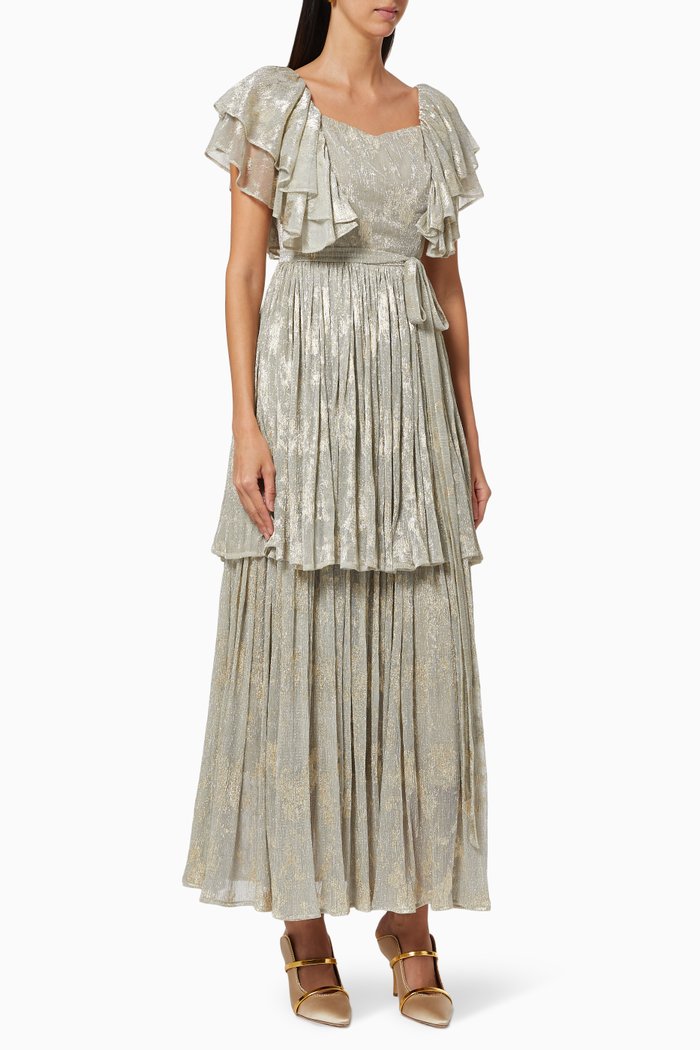 

Frill Tiered Dress, Silver