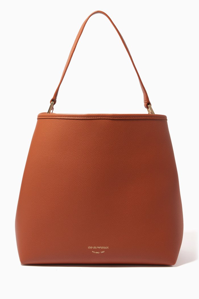 

My EA Large Hobo Bag in Deer Printed Leather, Brown