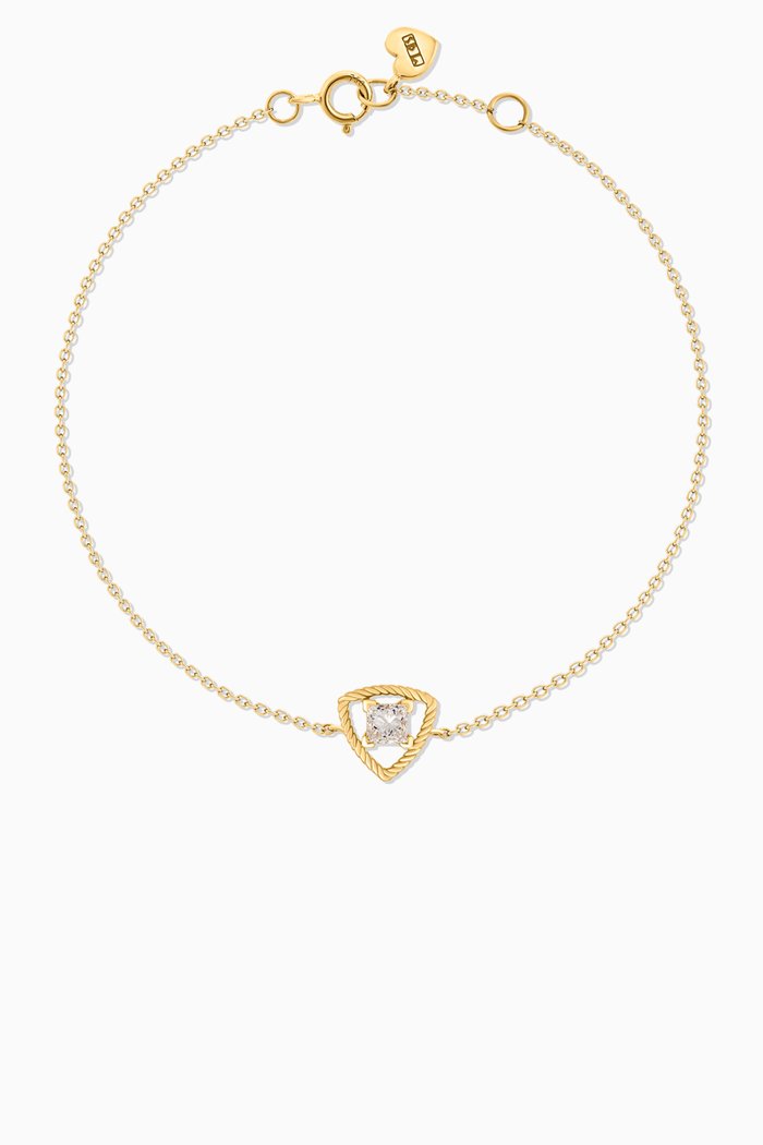 Solitaire Diamond Princess Bracelet in 18kt Yellow Gold