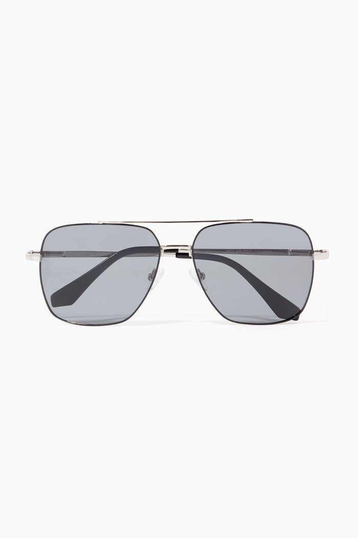 

Harry Aviator Sunglasses in Stainless Steel, Silver