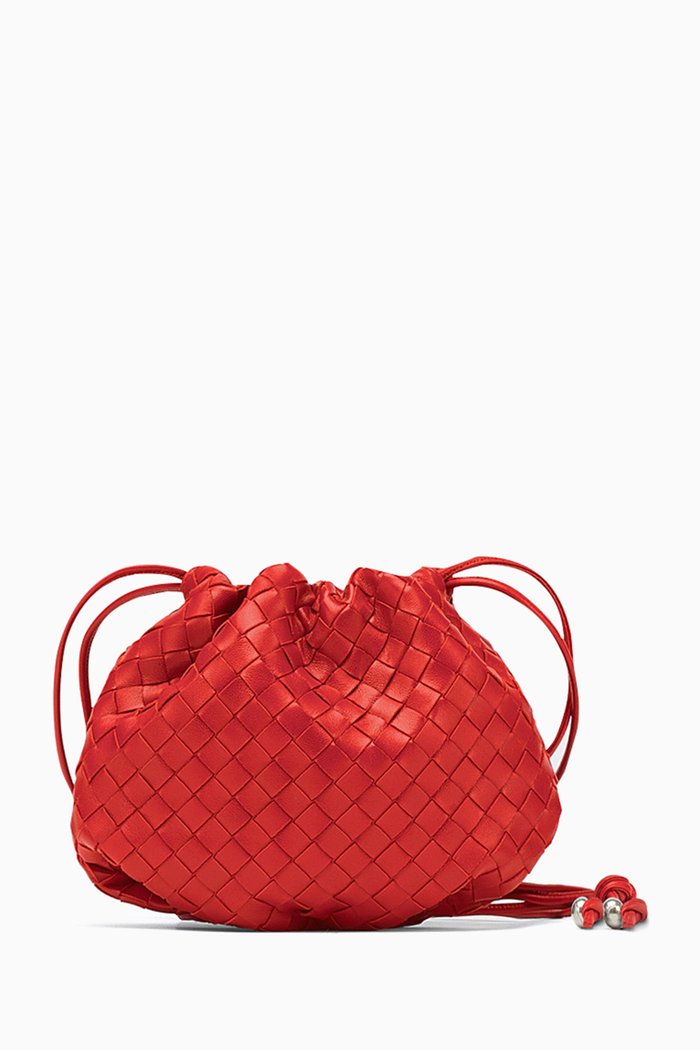 The Mini Bulb Bag in Intrecciato Nappa, Red