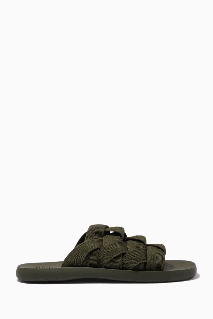 

Plat Slides in Intrecciato Elastic, Green
