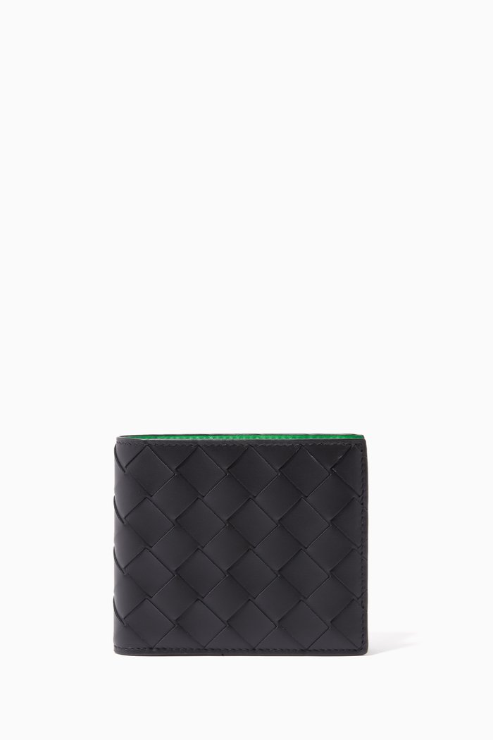 

Bi-fold Wallet in Intrecciato Calfskin, Black