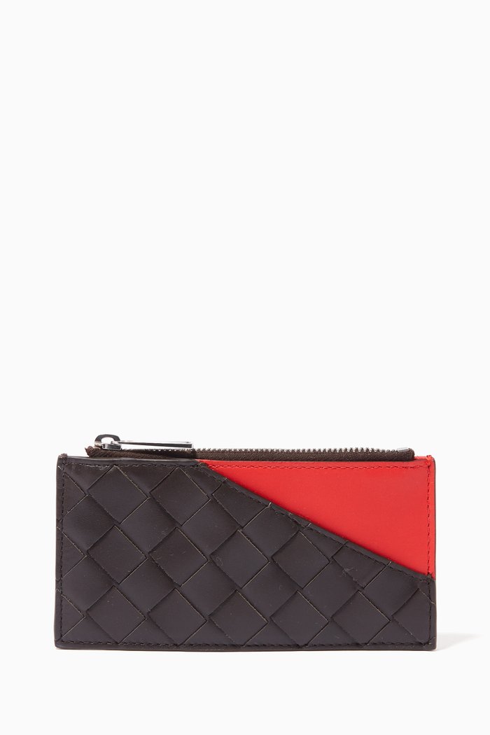 

Card Case in Intrecciato Calfskin, Brown