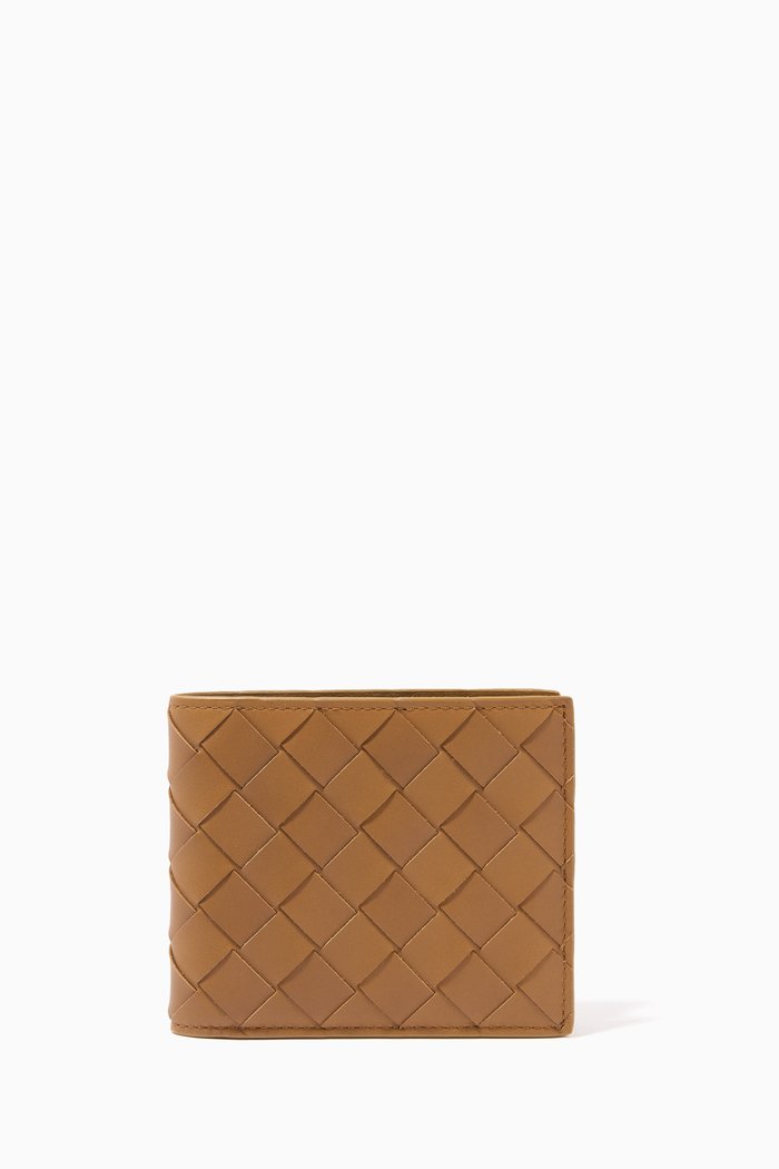 

Bi-fold Wallet in Intrecciato Calfskin, Yellow