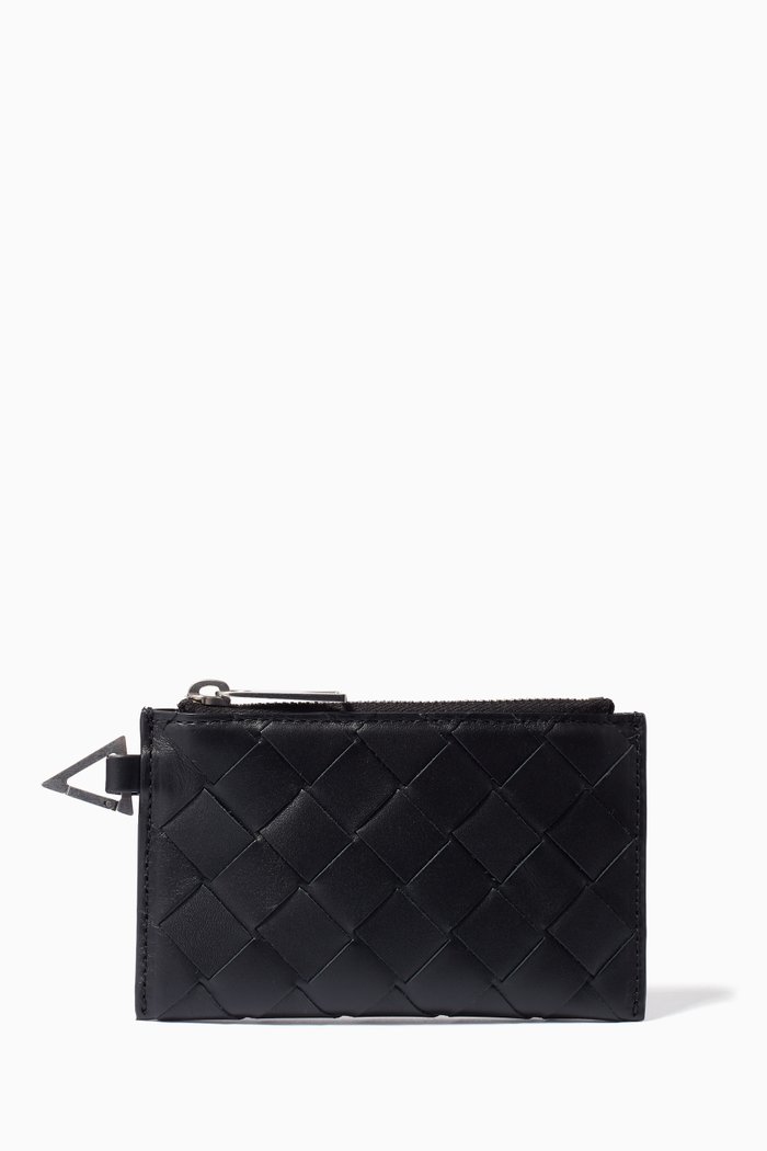 

Card Case in Intrecciato Calfskin, Black