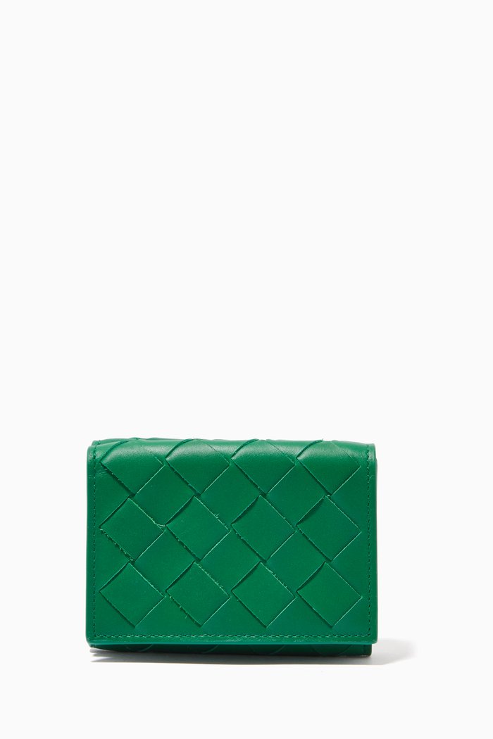 

Multi-functional Case in Intrecciato Calfskin, Green
