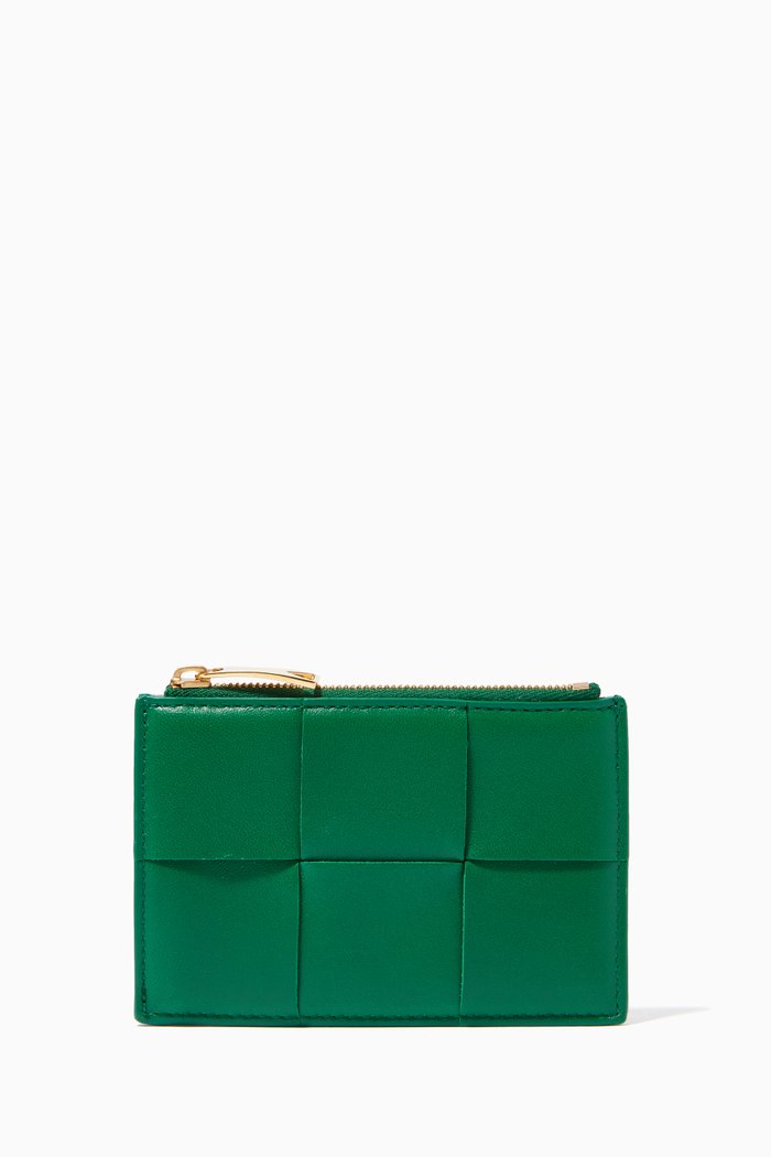 

Card Case in Intrecciato Nappa, Green