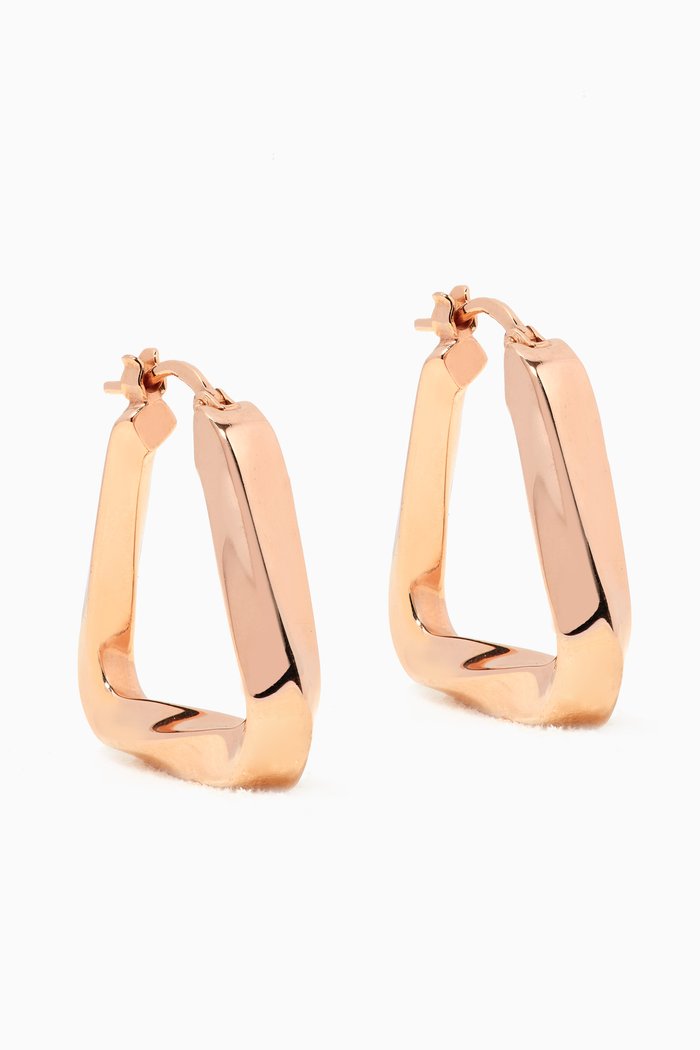 

Triangular Hoop Earrings in 18kt Rose Gold-plated Silver, Pink