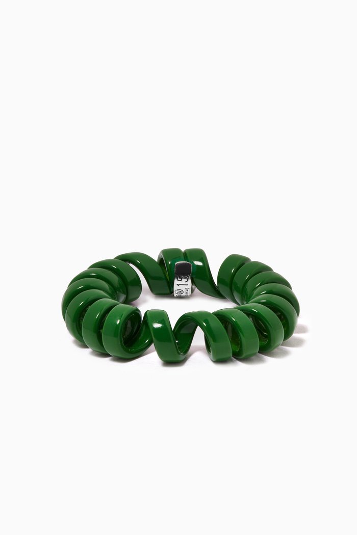 

Coiled Ring in Enamelled Sterling Silver, Green