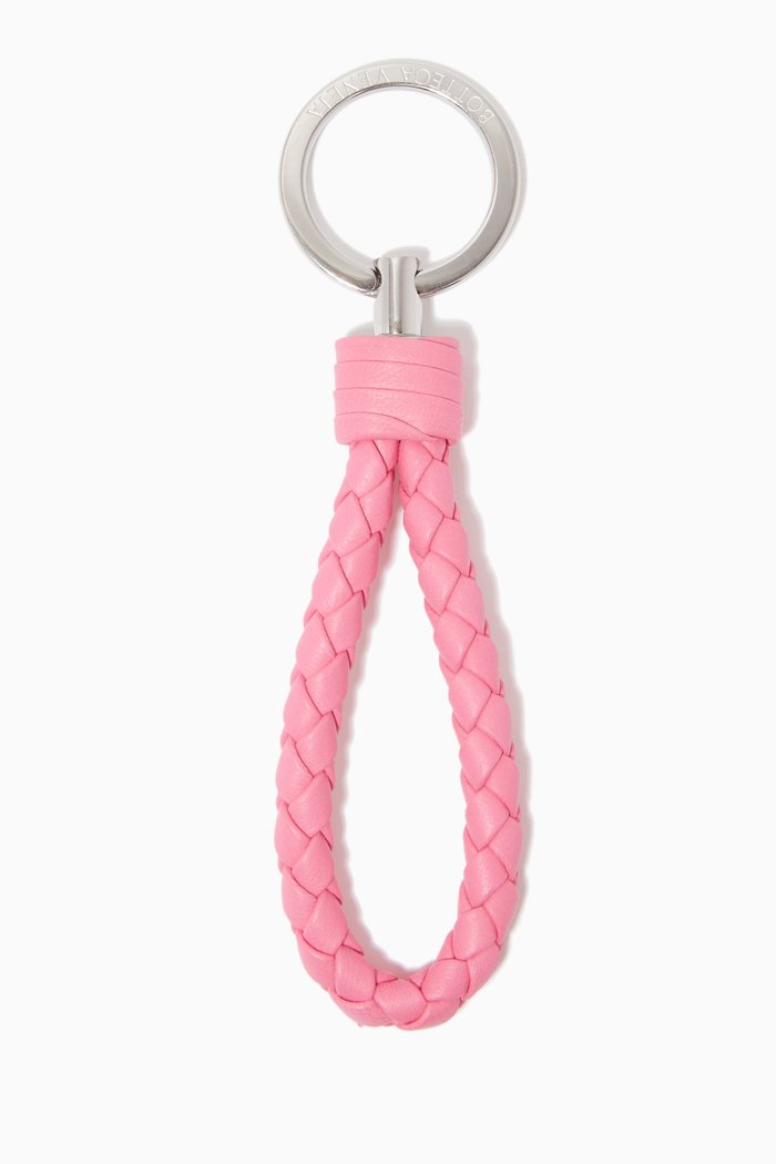 

Key Ring in Intrecciato Nappa, Pink
