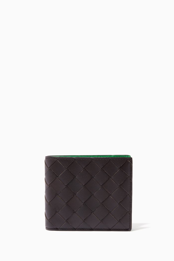 

Bi-fold Wallet in Intrecciato Calfskin, Brown