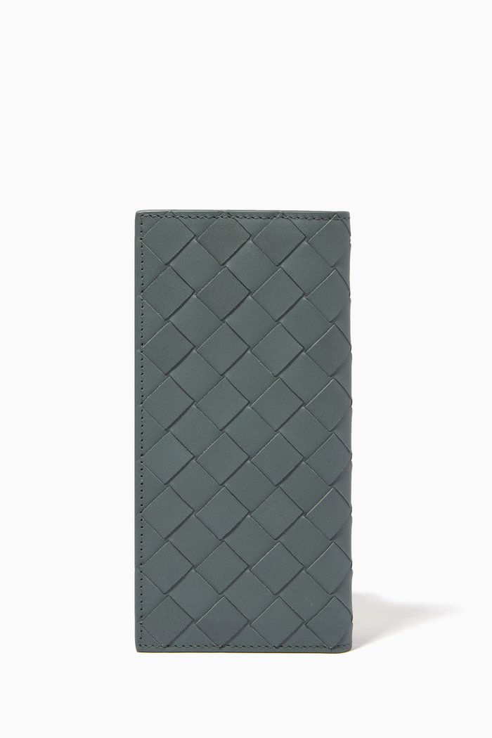 

Continental Wallet in Intrecciato Calfskin, Black