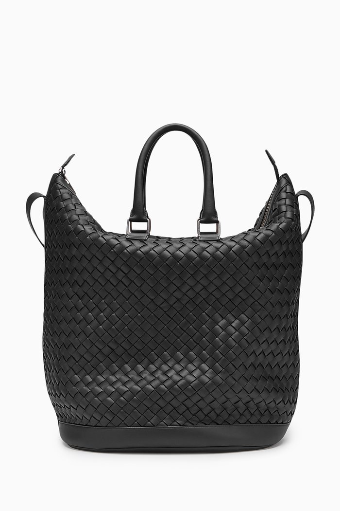 Tote Bag in Intrecciato Hydrology Calfskin, Black