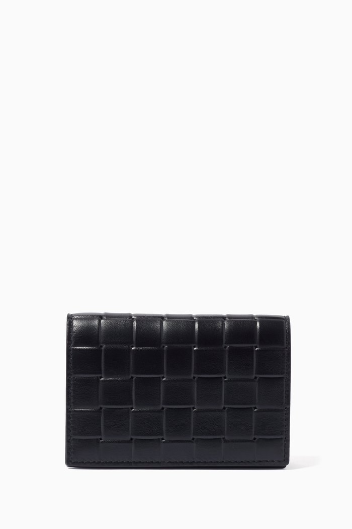 

Card Case in Grid Calfskin, Black