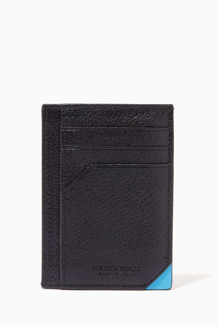 

Card Case in Textured Goat Leather, Black