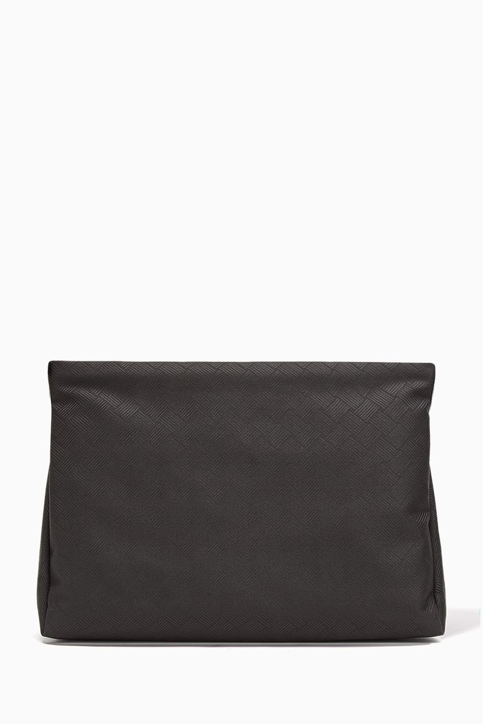 

Large Wash Bag in Intrecciato Jacquard Recycled Nylon, Black