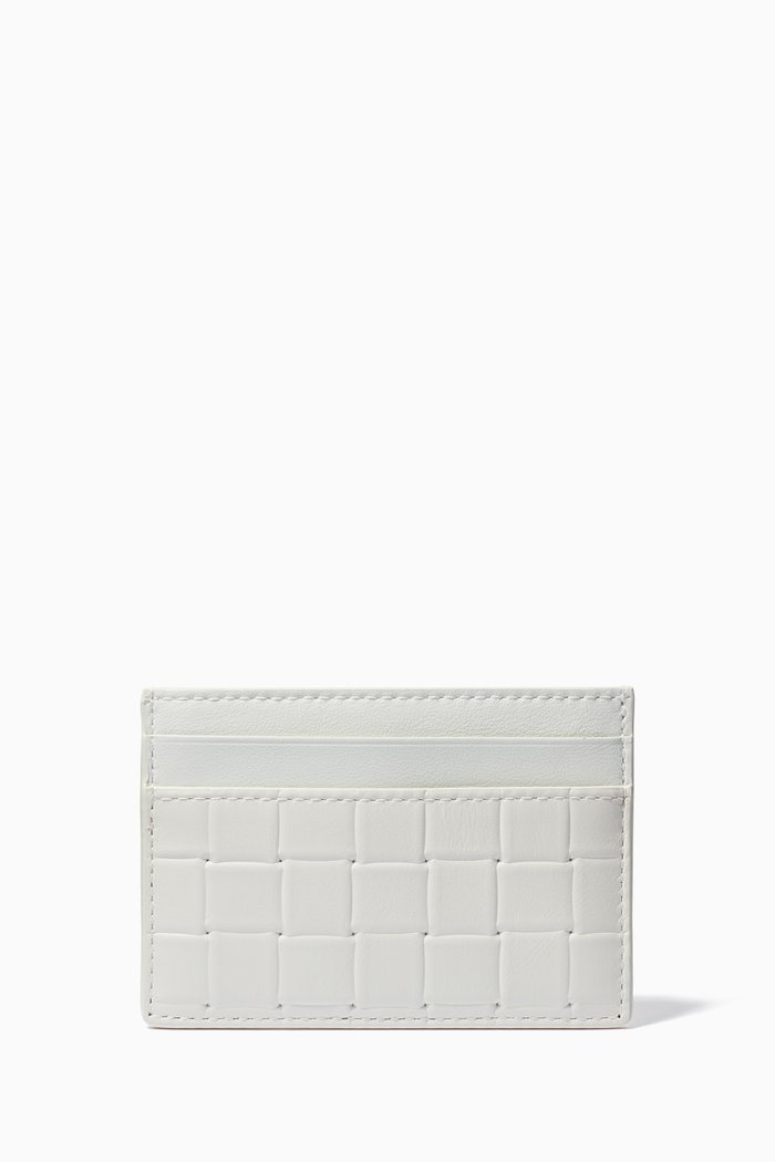 

Card Case in Grid Calfskin, White