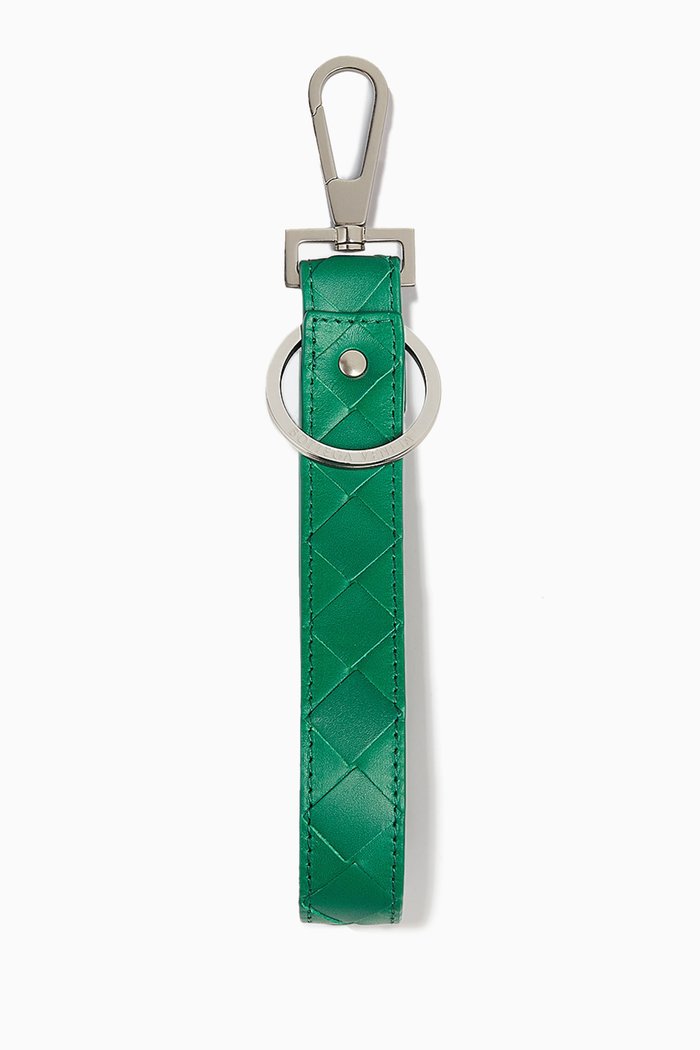 

Key Ring in Intrecciato Calfskin, Green