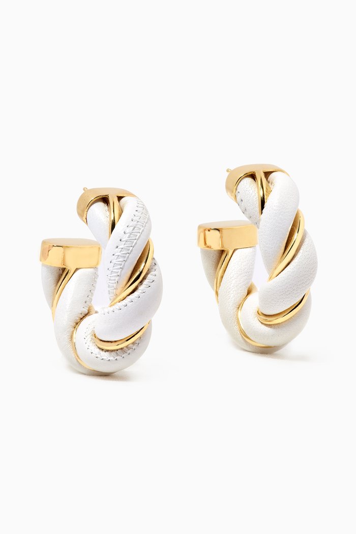 

Earrings in 18kt Gold-plated Silver & Nappa, White