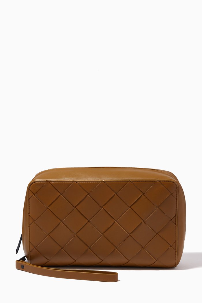 

Wash Bag in Intrecciato Nappa, Yellow