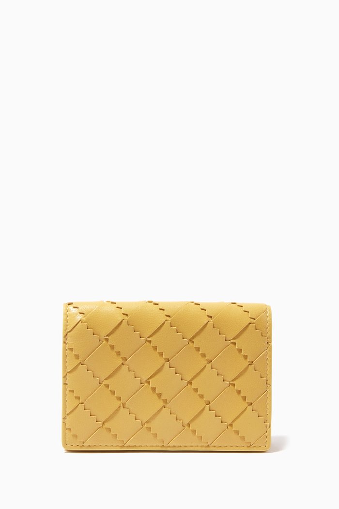 

Card Case in Intrecciato Nappa, Yellow