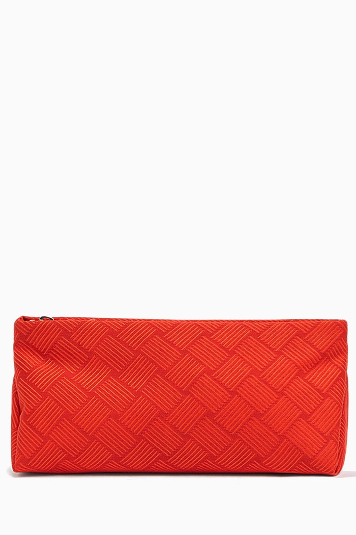 

Large Wash Bag in Intrecciato Jacquard Recycled Nylon, Red