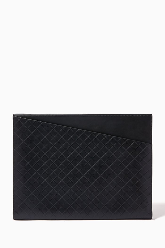 

Document Case in Intarsio Embossed Calfskin, Black