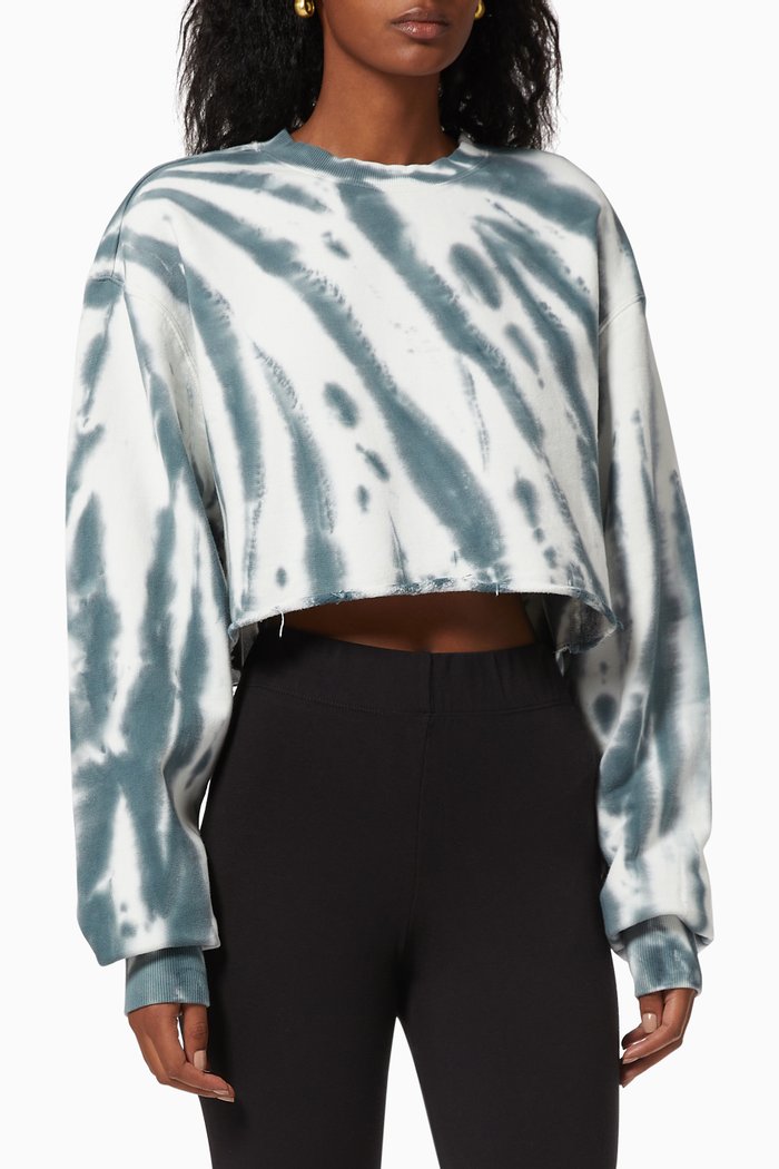 

Cropped & Cool Sweatshirt in Cotton, Blue