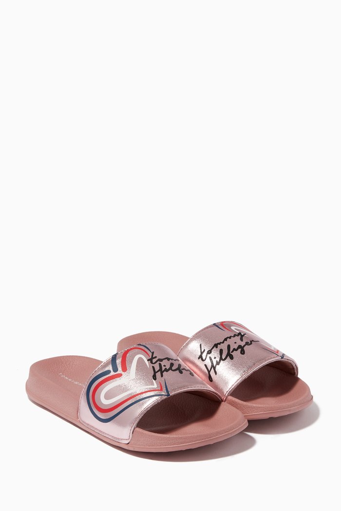 

Heart Logo Slides, Pink