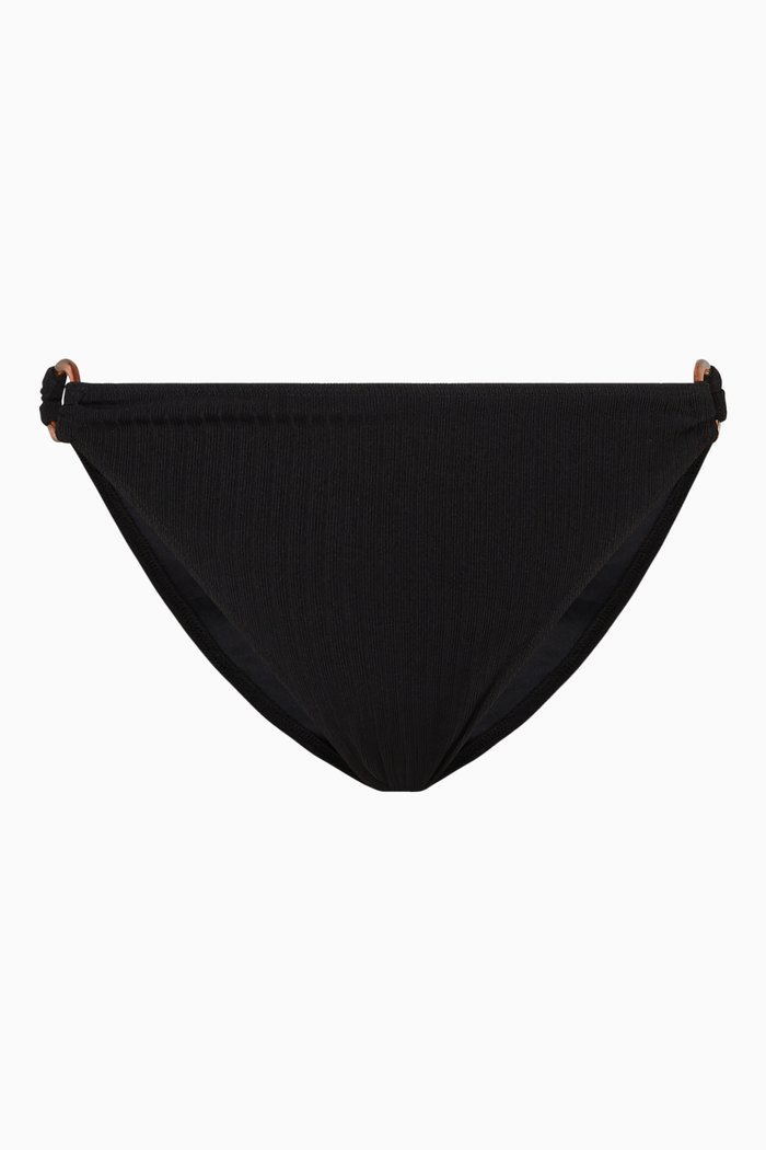 

Agnes Bikini Bottoms in Ribbed Fabric, Black