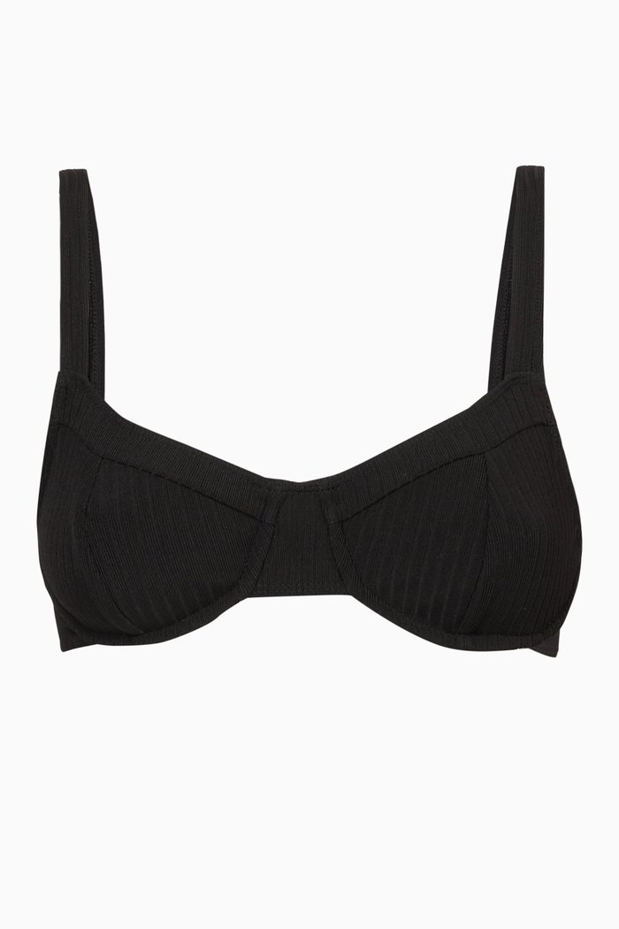 

Maeve Bikini Top in Recycled Nylon, Black
