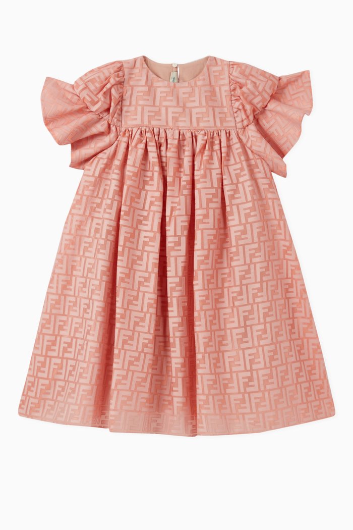 

FF Embroidered Dress in Organza, Pink