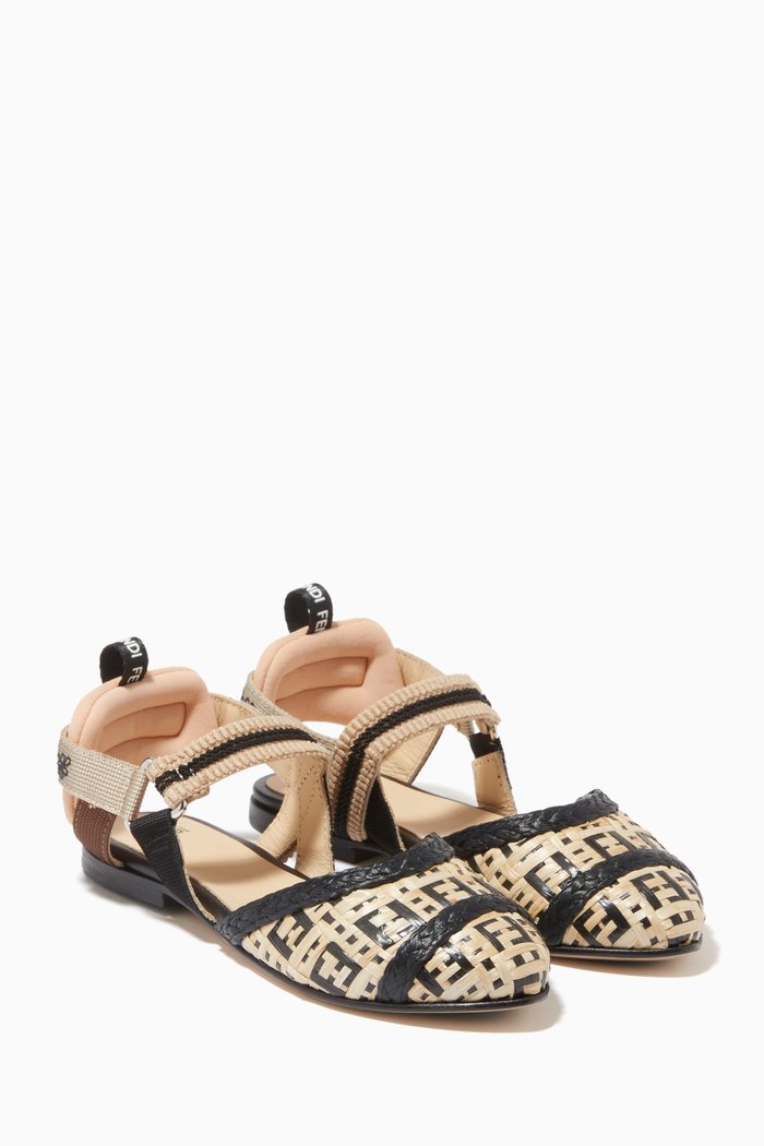 

Ballerinas in FF Woven Raffia, Neutral