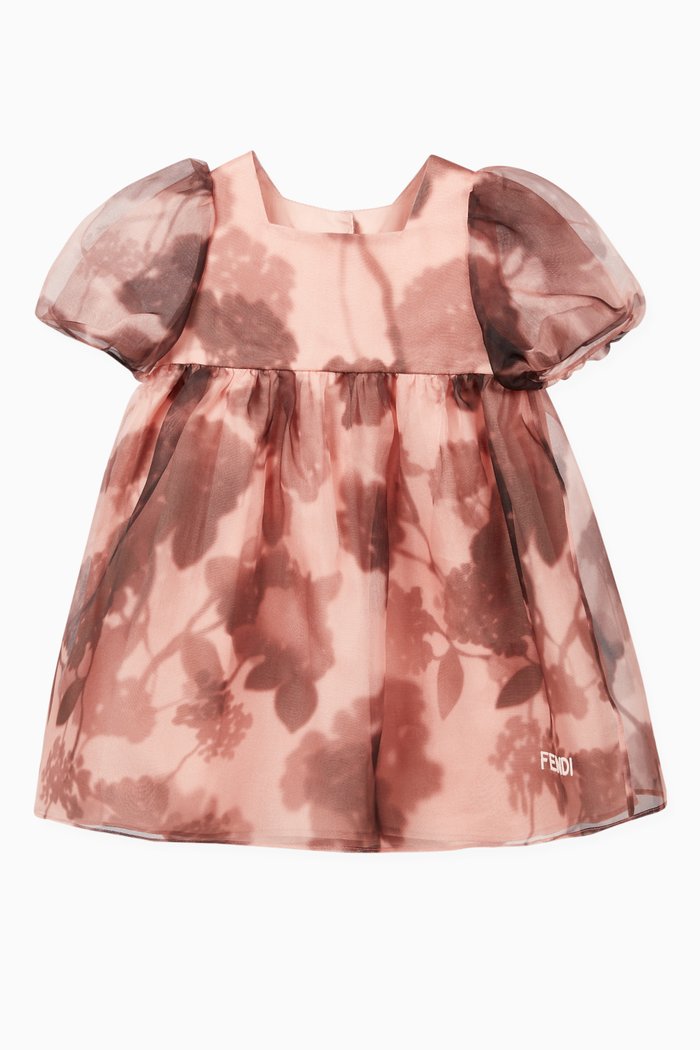 

Floral Dress in Silk & Organza, Pink