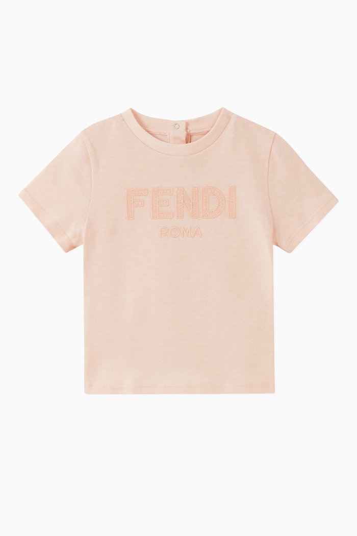 

Embroidered Logo T-shirt in Cotton, Pink
