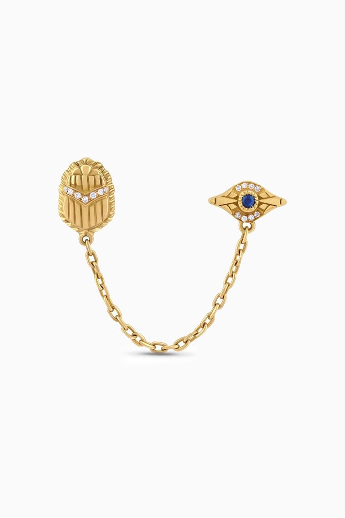 

Diamond & Sapphire Earring in 18kt Yellow Gold